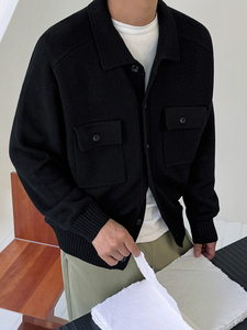 New Arrival Winter <b>Cardigan</b> Sweater Button up <b>Long</b> Sleeve With Pocket Collar Plus Size Mens <b>Thick</b> Warm <b>Cardigan</b> Sweater - Product Image 3