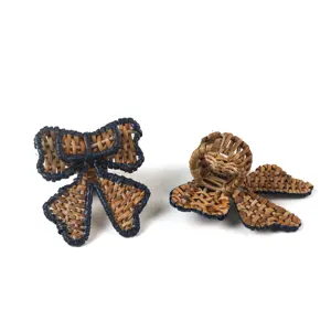 Juego de 4 Anillos para Servilletas de Ratán con Borde Verde, Anillo para Toallas, Anillo para Servilletas Tejidas, Hebilla para Servilletas Tejidas, Más Vendido - Product Image 3