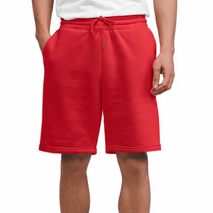 Shorts en molleton de coton pour homme, style streetwear, couleur unie, avec poches, pour le sport et le jogging. - Product Image 2