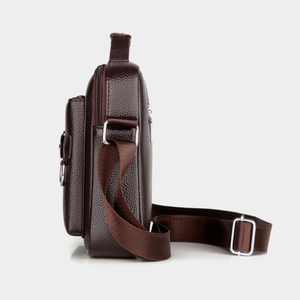Luxury Brown <b>Leather</b> Travel Bag with Premium Finish and Strong Carry Handles Fashion Vintage <b>Leather</b> Messenger Shoulder Bag - Product Image 4