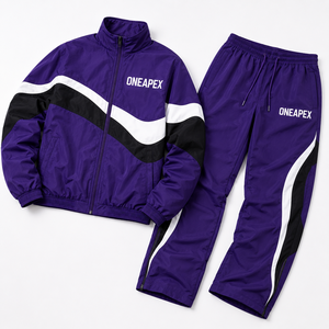 Men's Purple Nylon Tracksuit Set Windbreaker Jacket Sports <b>Pants</b> Two Piece Tracksuit Training Streetwear Wholesale - Product Image 6