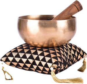 Cuenco Tibetano Nuevo, Diseño Antiguo, Latón Dorado, Hecho a Mano, Duradero, Estilo Meditación, Sonido Profundo para Uso en Hoteles y Resorts - Product Image 1