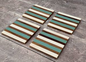 Hot selling Design Resin Inlay Coaster <b>Set</b> MDF Coaster Resin Coaster MDF Resin Inlay Coaster Place Mats at low wholesale Price - Product Image 3