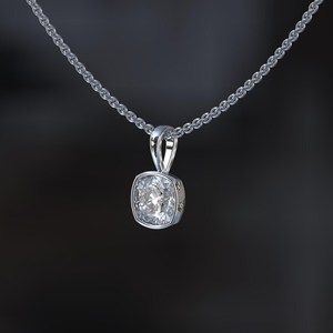 Octagon Cut Moissanite Geometric 14K <b>Gold</b> Certified <b>Pendant</b> Necklace Jewelry Gift Unisex - Product Image 3