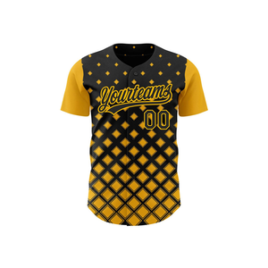 Custom Baseball Jersey Black Graphic <b>Button</b> <b>Up</b> Team <b>Shirt</b> <b>Short</b> <b>Sleeve</b> Sports Uniform Custom Name Number Athletic Apparel - Product Image 2
