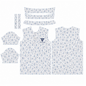 เสื้อโปโลพิมพ์ลายดอกไม้สีขาวน้ำเงินสำหรับผู้ชาย แบรนด์ Trackstar แขนสั้น คอปกติดกระดุม สไตล์ลำลอง เหมาะสำหรับตีกอล์ฟ รับสกรีนโลโก้ - Product Image 3