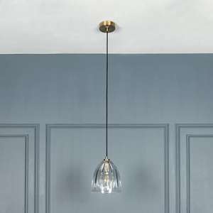 Modern Brass Pendant <b>Lamp</b> with Clear Glass Shade for Home Decoration Vintage Style Hanging Glass <b>Lamp</b> Mosaic Ceiling Pendant - Product Image 1