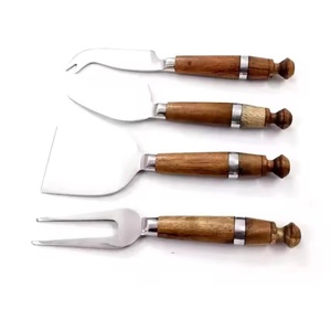 Western Stainless Steel <b>Cheese</b> Cutting Tools Silver Plated with Wood Handle for Home Hotel Kitchenware <b>Cheese</b> <b>Sets</b> - Product Image 1