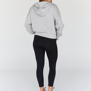Custom Women Cropped Hoodie Pullover Fleece Sweatshirt Casual Fitness Streetwear Front Custom Color OEM ODM Private Label - Product Image 2