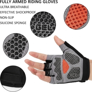 Cycling Sports <b>Gloves</b> Half Finger <b>Thin</b> Breathable Anti-slip Wear-resistant Summer Outdoor Polyester Hook & Loop Closure Unisex - Product Image 5