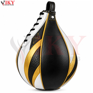 Venta al por Mayor de Balones de Entrenamiento de Boxeo de Primera Calidad, Cosidos a Mano, con Acabado de Lujo en Negro, Blanco y Dorado, Marca Privada OEM, Multipanel - Product Image 2