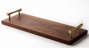 Plateau de service rectangulaire en bois fait main avec finition en bois naturel, plateau de service alimentaire et de petit-déjeuner polyvalent et durable pour la maison - Product Image 4