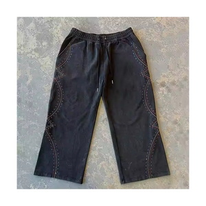 Pantalon de survêtement en toile pour homme, taille mi-haute, coupe droite, tendance, écologique, respirant, séchage rapide, pour les professionnels de la vente en gros - Product Image 1