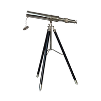 Télescope en laiton antique avec trépied en bois |   Télescope décoratif nautique vintage |   Décoration d'armoire en métal moulé réglable
