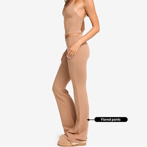 Ensembles de sport personnalisés pour femmes, col halter, sans manches, séchage rapide, 2 pièces, pour le yoga et l'entraînement, avec soutien tout au long de la journée - Product Image 5