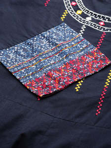 Kurta Anarkali de Algodón Bordado, Elegante Traje Tradicional Indio para Mujer, Estilo Étnico, para Verano, Cómodo, de Secado Rápido, Protección Solar - Product Image 4