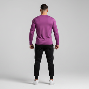 T-shirt pour homme à manches longues en coton 100% tricoté de haute qualité, logo personnalisé, vente en gros, premium - Product Image 2