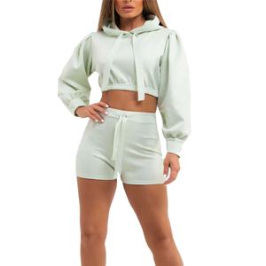 Conjunto de 2 Piezas de Ropa Urbana para Mujer, Top Corto de Manga Corta y Pantalones Cortos, Alta Calidad, Talla Grande, Estilo Urbano 2026 - Product Image 4