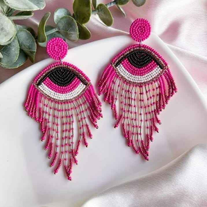 Nuevos pendientes de diseño ovalado en color verde rani para mujer, hechos a mano con cuentas de semillas, estilo TEACHER, pendientes con cuentas decorativas. - Product Image 1