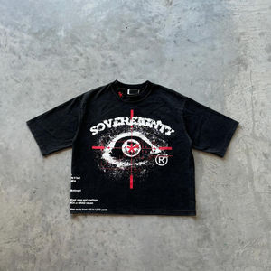 Camiseta de Hombre Personalizada OEM, Estilo Oversize, Corte Recto, Tallas Grandes, con Estampado Gráfico y Logotipo Personalizado - Product Image 1