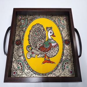 Plateau en bois imprimé peint à la main, style artisanal, pour décoration intérieure Shabby Chic, plateau de service en gros - Product Image 1