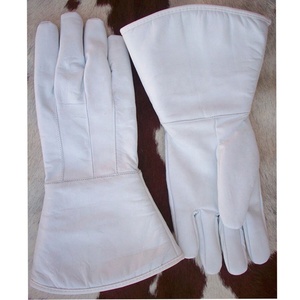Guantes de Piel de Vaca Genuina de Primera Calidad, Transpirables, con Pantalla Táctil, Hasta el Codo, Color Blanco, Logotipo Personalizado - Product Image 2