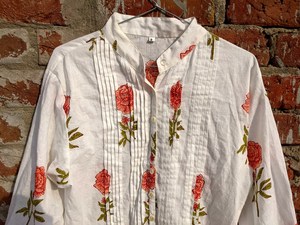 Robe mi-longue en coton indien tissé, imprimée à la main, écologique - Product Image 5