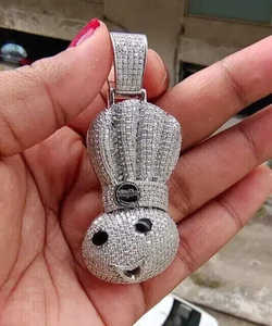 Colgante de Moissanita Auténtica con Diseño Doughboy, Estilo HipHop de Dibujos Animados, de Plata de Ley 925, para Hombre, con Efecto Iced Doughboy Money - Product Image 4