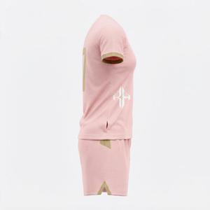 Uniforme de Fútbol con Estampado por Transferencia de Calor y Logotipo Blanco, 100% Poliéster de Alta Calidad, Manga Corta, Transpirable y de Secado Rápido para Mujer - Product Image 4