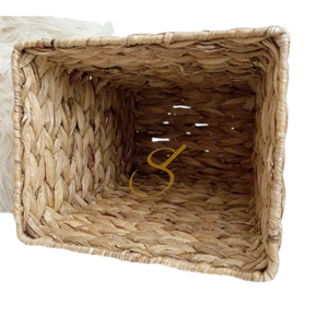 Vintage Water Hyacinth Woven Storage Basket or Planter Cover | Bohemian MCM Boho Neutral Wood Home Aesthetic - Product Image 2