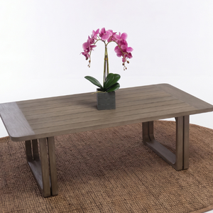 Custom-sized Modern Steinhafels Tate Solid Teak <b>Dining</b> <b>Table</b> with Unique Legs and <b>Rounded</b> Inner Corners - Product Image 3