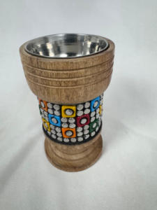 Handmade Wooden Candle Holder with Gemstone Inlays <b>Resin</b> & Stone for Home Decoration Wholesale - Product Image 4