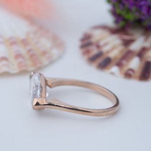 925 Sterling Silver Gold Plated Marquise Cut Moissanite Engagement <b>Ring</b> Solitaire Women Wedding Fine Jewelry <b>Custom</b> <b>Ring</b> - Product Image 2