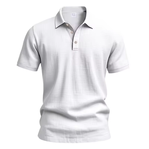 Camisa Polo de Lino para Hombre, 95% Lino, Manga Corta, Cierre de Botones, Transpirable, Corte Ajustado, Color Sólido, para Verano - Product Image 1