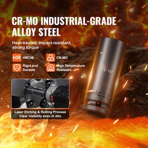 Set di 43 Pezzi per Riparazione Auto, Chiavi a Bussola SAE 3/8" e 1 1/2" Profonde e Poco Profonde, 6 Punte in Acciaio al Cromo Molybdeno - Product Image 2