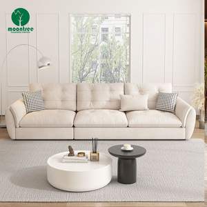 छोटे अपार्टमेंट रहने वाले कमरे के लिए मोनट्री बहु-कार्यात्मक फोल्डेबल सोफा बिस्तर ठोस लकड़ी और कपड़े सेट - Product Image 3