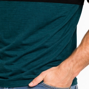 T-shirt pour homme à col en V, color block, confortable, élégant, moderne, durable, doux, respirant, tendance, tissu de qualité supérieure - Product Image 6