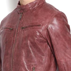 <b>Top</b> Selling Men's Spring <b>Leather</b> Jacket <b>High</b> Street Style Waterproof Windproof Eco-Friendly OEM Service - Product Image 5