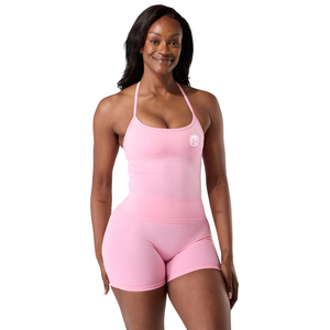 Halter Push Tank <b>Women</b>’s Seamless 2 in 1 Built In Bra Sculpting Activewear Fitness Stretch Tank Top Rose Pink - Product Image 2
