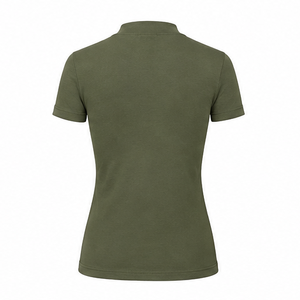 Customize <b>Olive</b> <b>Green</b> Womens Fitted Stretch Fit Mock Neck Short Sleeve <b>T</b> <b>Shirt</b> Breathable Cotton Modal Jersey WMNTS-0012 - Product Image 2