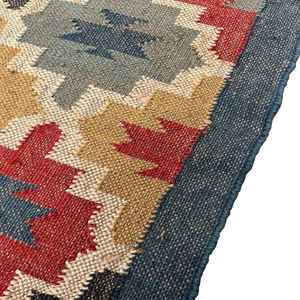 Tapis Kilim en jute et laine tissés à la main, durables et au design tendance, pour salon, chambre et bureau - Product Image 5