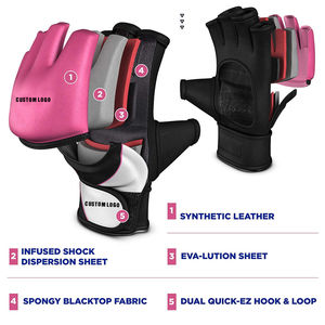 ถุงมือ MMA หนัง PU สังเคราะห์คุณภาพระดับมืออาชีพสำหรับการฝึกซ้อมและแข่งขัน  รับทำโลโก้และออกแบบเองสำหรับศิลปะการต่อสู้และมวย - Product Image 2