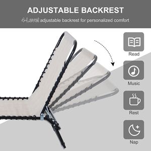 Sdraio Pieghevole da Esterno a 4 Posizioni Reclinabili, Sedia a Rete Traspirante per Piscina, Lettino Prendisole per Patio - Product Image 4