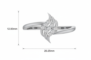 14K Gold & Natural Diamond Women's Juvencia Design Ring with <b>9</b> Brilliant Cut Stones Rhodium Plated | Luxury 0.10Ctw Dailywear - Product Image 2