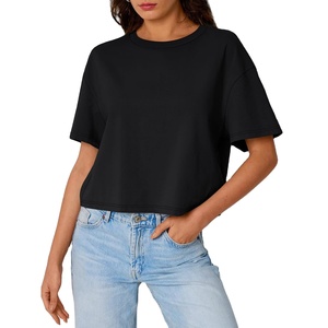 เสื้อครอปท็อปผู้หญิงแฟชั่นฤดูร้อนสไตล์สปอร์ตทรงโอเวอร์ไซส์ แขนสั้น เสื้อยืดลำลองสำหรับออกกำลังกาย เสื้อผ้าแฟชั่นผู้หญิงปี 2027 - Product Image 2