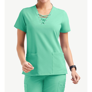 Hospital Scrub Uniform <b>Sets</b> for Women <b>Doctors</b> 100% Cotton Canvas Fabric Customizable Colors Needle Detection - Product Image 4