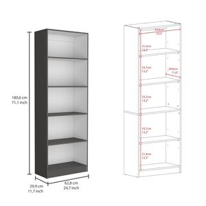 Set di Librerie per Casa in 3 Pezzi, Grigio Opaco/Bianco, Larghezza 188 cm con 11 Ripiani e Due Armadi a Doppia Anta per Soggiorno - Product Image 4