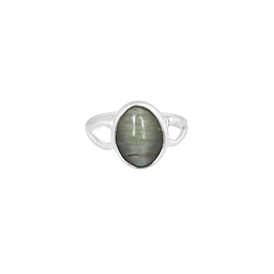 Natural <b>Cat's</b> Eye Oval Cut Gemstone Bezel Setting Classic Wedding <b>Ring</b> | 925 Sterling Silver Handmade - Product Image 2