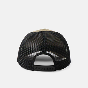 Custom Khaki Cotton Mesh Trucker Cap Adjustable Snapback Baseball <b>Hat</b> with Breathable Back Panel for Outdoor Sports OEM ODM Logo - Product Image 2
