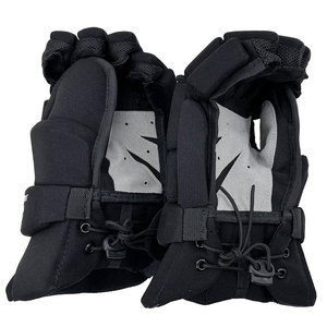 Gant de cricket professionnel rembourré RexFit Sports, sangle Velcro réglable, laçage élastique, 100% polyester, noir, protection sportive - Product Image 1